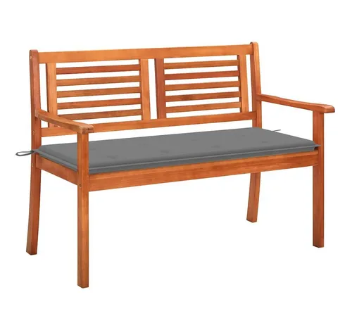 furnicato Gartenbank 2-Sitzer mit Auflage aus Eukalyptus