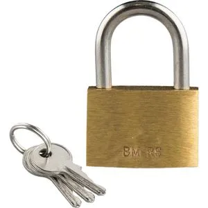 BRÜDER MANNESMANN Vorhängeschloss 25 mm kurzer Bügel - Robustes Vorhängeschloss aus Messing mit 3 Schlüsseln, ideal zum Sichern von Schränken, Türen und Werkzeugkästen.