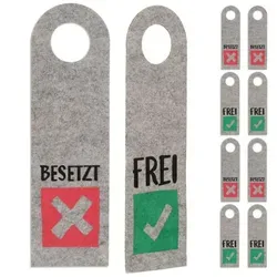 Relaxdays Türschild Besetzt Frei 10er Set Grün,Rot,Grau