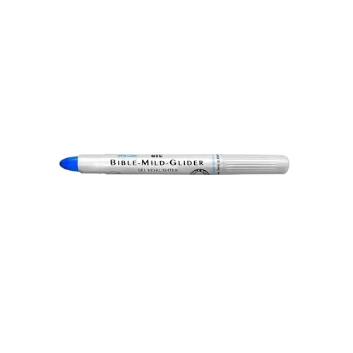 G.T. Luscombe Company, Inc. Bibel Mild-Glider Gel-Textmarker, Bibelstudium, kein Verlaufen, kein Verschmieren oder Verblassen, langlebig, durchscheinende Farbe, Trockenmarker, mildes Blau