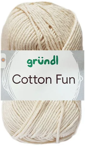 Gründl 50 Gramm Gründl Cotton Fun 02 Creme Häkelwolle
