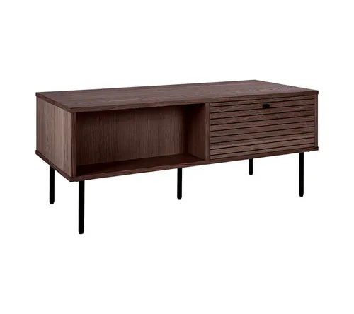HOUSE NORDIC Couchtisch KYOTO - Couchtisch mit modernem Design, geräuchertem Eichenfurnier und zwei Schubladen für praktischen Stauraum - ideal für ein stilvolles und organisiertes Wohnzimmer.