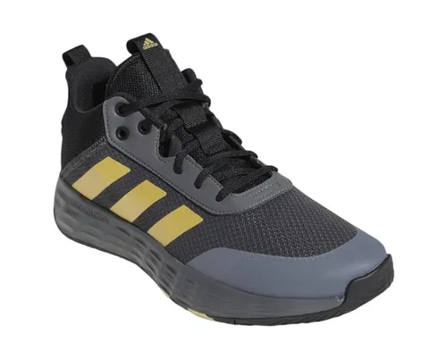 adidas Hallen-Indoorschuhe Ownthegame 2.0 graphitegrau/gold/schwarz - Badmintonschuhe mit leichtem, dämpfendem Obermaterial aus 50% recycelten Materialien für ein frisches Tragegefühl und hohen Komfort während des Spiels.