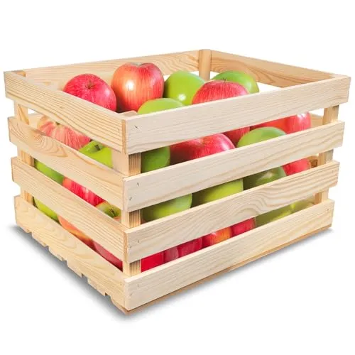 Creative Deco 3 x Natur Holzkiste Groß | Weinkisten Set Obstkiste Holz | 50 x 40 x 30 cm | Geschliffen | Vintage Holzbox Kiste Perfekt als Deko Geschenkkorb leer Spielzeugkiste Aufbewahrungsbox