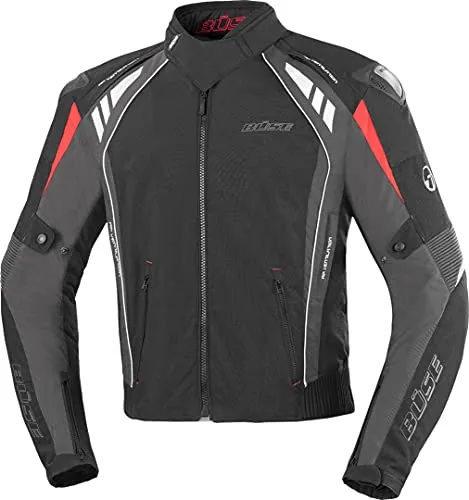Büse B. Racing Pro Jacke schwarz / anthrazit 4XL - Motorradjacke mit Humax-Klimamembran, wasserdicht und atmungsaktiv. Optimaler Schutz durch Hartschalenprotektoren und ergonomische Passform für maximalen Fahrkomfort.