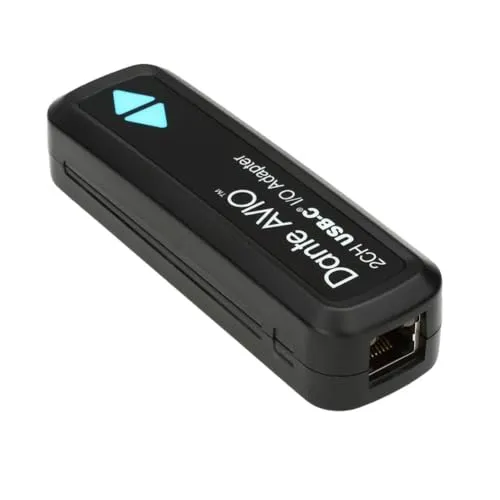 Dante AVIO USB-C IO Adapter B-Stock - B-Stock, Dante AVIO USB-C IO Adapter 2x2 für die Anbindung an ein Dante Netzwerk; ideal für Stereoaufnahme und -wiedergabe; robustes Gehäuse, voll funktionsfähig mit 48kHz/24 Bit Übertragung.