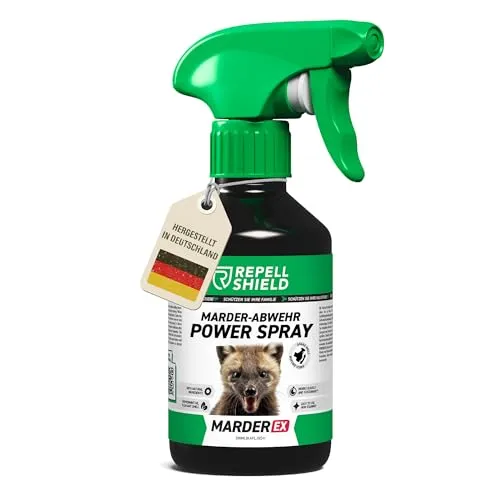 RepellShield® Marderspray 250 ml - Effektive Marderabwehr für Auto & Haushalt - Sonstige Kategorie - Natürliches Marderabwehr Spray mit Geraniol, das zuverlässig Marder vertreibt, ohne Rückstände zu hinterlassen. Ideal für Motorraum, Garage und Garten.