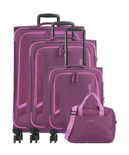 travelite CORSIICA 4-Rollen Koffer Set Pink in pink von travelite