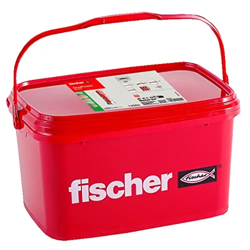 Fischer Dübel 564116 Duopower 2 Komponenten-Dübel 8 x 40mm - Universaldübel für Beton, Stein, Ziegel und Gipskarton, mit 1.200 Stück im praktischen Eimer zur einfachen Aufbewahrung. Innovative 2-Komponenten-Technologie für maximale Sicherheit und Flexibilität.