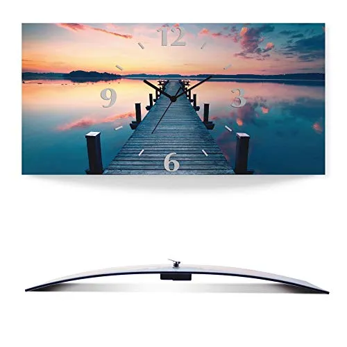 ARTLAND Lautlose Wanduhr ohne Tickgeräusche, 60x30 cm - Wohnaccessoires mit modernem Design, geräuschloser Mechanismus für entspannte Räume - Made in Germany