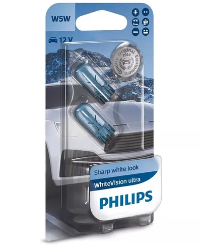 PHILIPS W5W WhiteVision ultra Doppelblister (2 Lampen) Blinker Signallampe 12V