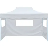 vidaXL Faltbares Partyzelt 3x4,5 m mit 3 Seitenwänden - Pavillon mit 100% wasserdichtem Dach aus Oxford-Gewebe, ideal für Gartenpartys und Events. Langlebiger, pulverbeschichteter Stahlrahmen sorgt für Stabilität und Schutz vor UV-Strahlung.