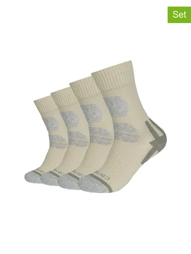 camano 4er-Set: Socken in Creme/ Grau, Größe 39-42, Beige/grau, Damen