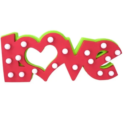 Kunststoff-Leuchte, Love, mit 18 LED, ca. 40 cm