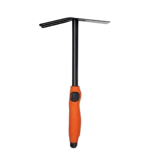 BLACK+DECKER Doppelhacke – 3 Zinken und Ferse – 30 cm – ergonomischer Griff – Schwarz/Orange