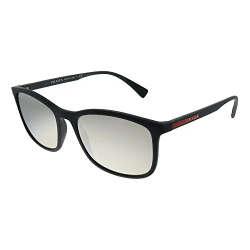 Prada Sport PS01TS DG02B0 Sonnenbrille - Herren Sonnenbrille mit verspiegelten Gläsern in Silber, 100% UV-Schutz und stylischem schwarzen Rahmen – ideal für modebewusste Männer.