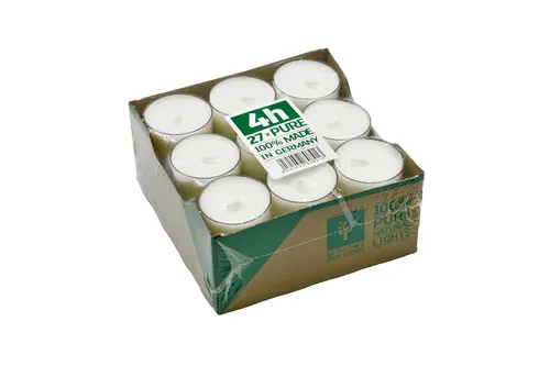 Teelichter Rapswachs Pure Nature Lights transparenter Hülle Wenzel Kerzen 27