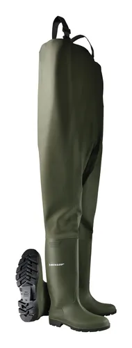 Dunlop Wathose Pricemastor, grün, Größe 46 - Wathose für Angler, langlebig und wasserdicht, ideal für den Einsatz in Gewässern