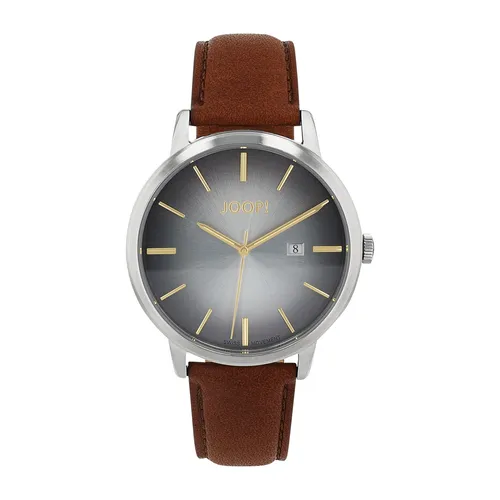 JOOP! Herrenarmbanduhr 2039577 - Elegante Edelstahl-Armbanduhr mit Lederarmband, wasserdicht bis 10 bar und analogem Ronda Swiss Made Uhrwerk – ideal für stilbewusste Herren.