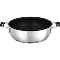 RÖSLE SILENCE PRO Servierpfanne - 28 cm Edelstahl mit kratzfester Antihaftversiegelung, ideal zum fettarmen Braten und Servieren, induktionsgeeignet und spülmaschinenfest