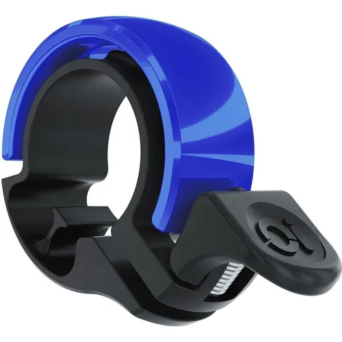 Knog Oi Classic Fahrradklingel schwarz/blau Durchmesser S 2022 - Stylische und kompakte Fahrradklingel mit einzigartigem Design, die durch ihren klaren Klang überzeugt. Ideal für den modernen Radfahrer, der Wert auf Ästhetik legt.