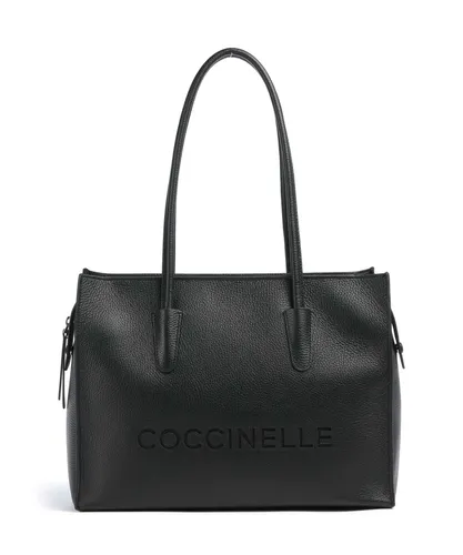Coccinelle Myrtha Shopper Tasche aus Leder 36 cm schwarz - Elegante Coccinelle Myrtha Shopper Tasche aus hochwertigem Leder, ideal für den Alltag. Viel Platz für Ihre Essentials und stilvolles Design für jeden Anlass.