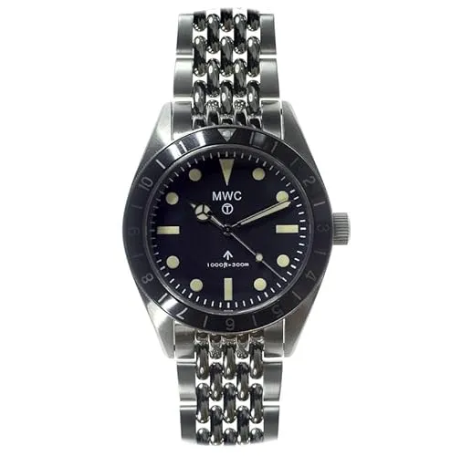 MWC Classic 1960s Hybrid-Muster Quarz Stahl Schwarz Gelb Saphir Uhr Herren, Schwarz