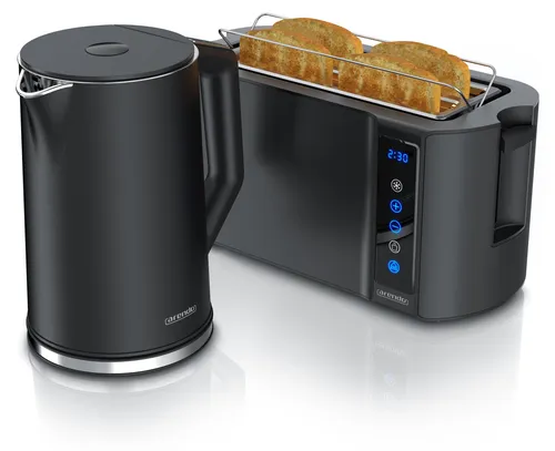 Arendo Frühstücks-Set Edelstahl: Wasserkocher & Toaster von Arendo