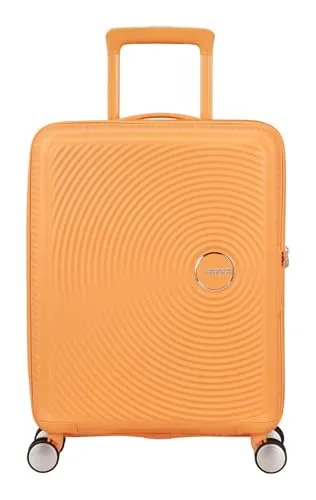 AMERICAN TOURISTER Soundbox Trolley S - Papaya Pop - Kompakter Hartschalen-Trolley mit 4 Rollen für müheloses Reisen. Praktische Extra-Fächer und ein integriertes Schloss bieten Sicherheit und Komfort.