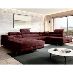 Moderno Ecksofa VARBERG mit Schlaffunktion in rot von Moderno Meble