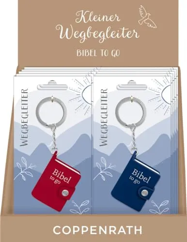 Schlüsselanhänger - Bibel to go - Schmuckvoller Schlüsselanhänger mit Miniaturbüchlein, das Auszüge der Genesis und des Lukusevangeliums enthält. Ein einzigartiges Accessoire, das stets an wichtige Botschaften erinnert!