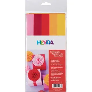 Heyda Seidenpapier 203375729, 5 Farben, 50 x 75cm, 10 Blätter, ungefaltet, 20g/m², 10 Stück