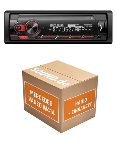 Autoradio Einbaupaket für Pioneer MVH-S320BT kompatibel mit Mercedes Vaneo W414 | Bluetooth USB