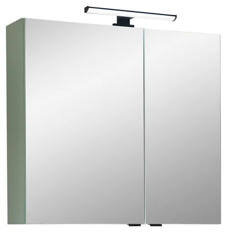 Saphir Badezimmerspiegelschrank Quickset 500 mit LED-Beleuchtung - Moderner Spiegelschrank mit 2 Softclose-Türen und praktischen Glaseinlegeböden für optimale Aufbewahrung. Inklusive LED-Aufsatzleuchte und Steckdose für zusätzlichen Komfort im Badezimmer.