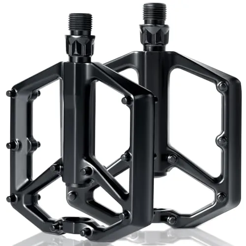 Fahrradpedale, Romon Pedale Mountainbike, Ultraleicht Antirutsch Fahrrad Pedale mit Abgedichtete Lager, 9/16-Zoll-Fahrradpedale, Aluminium Platform Pedale, für Mountainbike, BMX, E-Bike