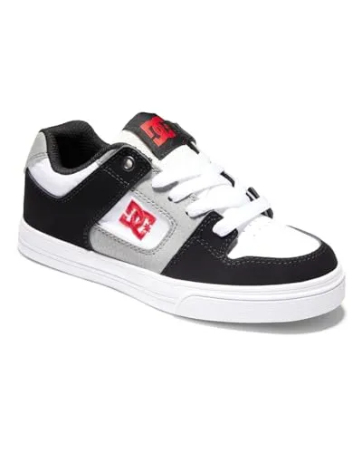 DC Shoes Pure Sneaker weiß 34,5 EU - Sneaker in Größe 34,5, aus hochwertigem Leder gefertigt, mit coolem White/Black/Red Design – ideal für Streetstyle und Komfort.