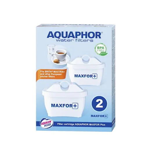 AQUAPHOR MAXPHOR+ MAXFOR+ Wasserfilter-Kartusche Ersatzfilter Ersatzfiterpatrone Filterkartusche 2er Pack für AQUAPHOR Time, Armethyst, Jasper, Onyx, Compact