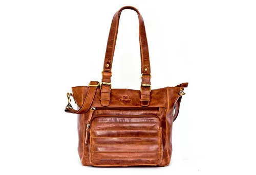 ALMADIH Schultertasche Leder Damen KYLA - Elegante Handtasche in Braun - Handtaschen, hochwertige Lederqualität und stilvolles Design für jede Gelegenheit