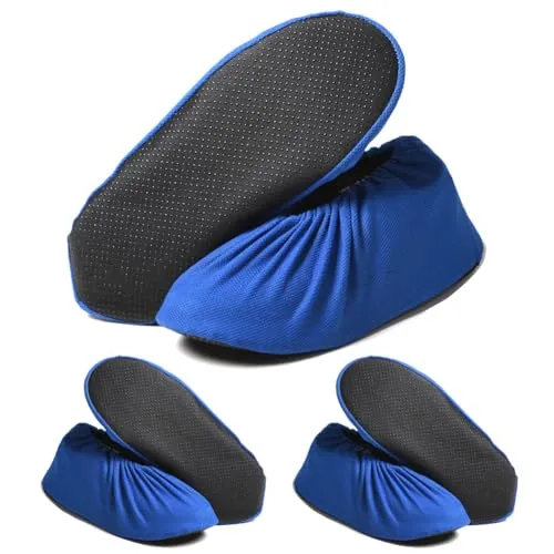 Paare Schuhüberzieher, Rutschfest Waschbar Wiederverwendbare Schuhüberzieher, Atmungsaktiv Staubschutz Schuh Abdeckungen (Blue, EU42-47) 3