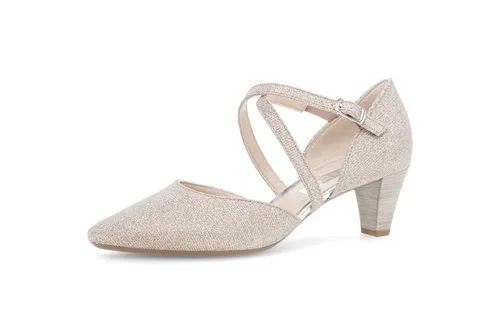 Gabor Fashion Spangenpumps 01.363.64 Rosa - Damen-Pumps mit feinen Halteriemen und elegantem Rauleder, ideal für festliche Anlässe. Der 5 cm hohe Trichterabsatz sorgt für einen stilvollen Auftritt.