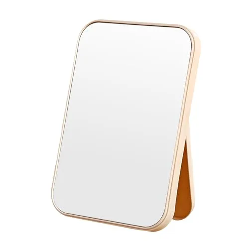 Naapesi Tragbarer Klappspiegel, Super HD Desktop-Schminkspiegel, rechteckiger Make-up-Spiegel, kompakter faltbarer Reisespiegel, handfrei/handgehalten/Tischplatte, leichter Kosmetikspiegel, 20 x 13,5