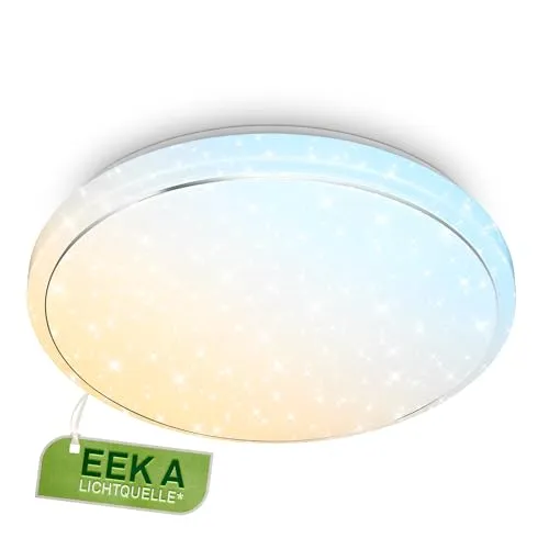 Briloner LED Deckenlampe 48cm - Dimmbar mit Fernbedienung - Moderne Deckenlampe mit Sternendekor, dimmbar und Farbwechsel über Fernbedienung, ideal für jeden Raum. Energieeffizienzklasse A, 4450 lm Lichtstrom.