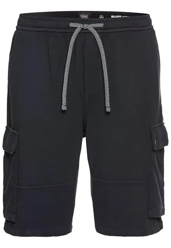 camel active Herren Sweatshorts mit Cargotaschen Dunkelblau - Wanderhosen mit elastischem Bund und 4-Wege-Stretch für optimale Bewegungsfreiheit, ausgestattet mit praktischen Cargotaschen und stylischem Logo-Stickerei.