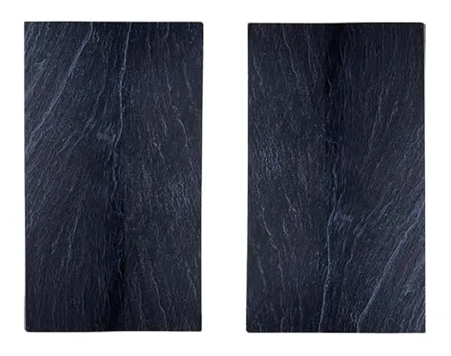 Michelino 2-tlg. Kochfeld-Abdeckplatte 52 x 30 cm Glas-Herdabdeckplatte Herdabdeckung Herd-Abdeckung (Schiefer-Optik)