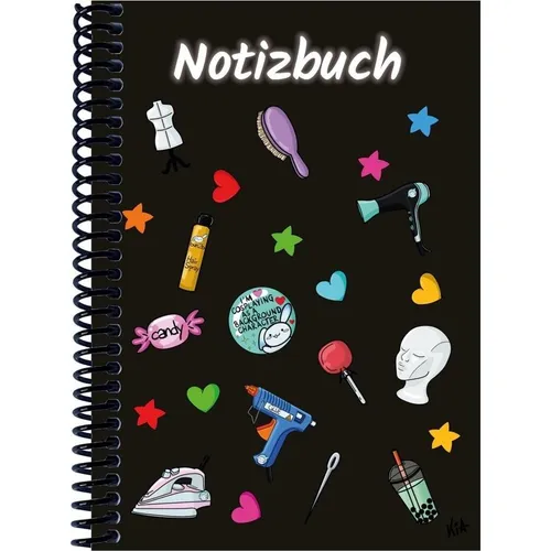 E & Z A 4 Notizbuch Manga Items, schwarz, lin (A4, Liniert) (40668058)