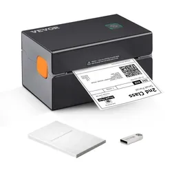 VEVOR Thermo-Etikettendrucker 300 DPI - Drucker für Versandetiketten mit 300 DPI Auflösung, Bluetooth/USB-Verbindung und automatischer Etikettenerkennung – ideal für effizientes Etikettendrucken.