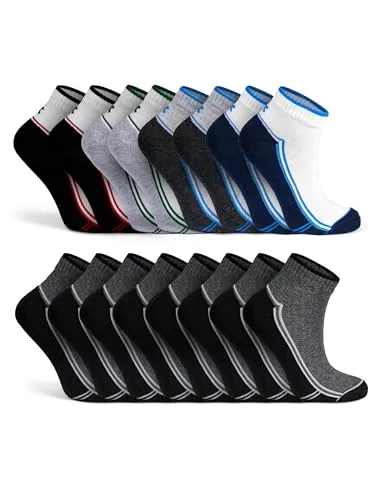 Basic Treasure 8 Paar Sport Sneaker Socken Damen und Herren 39-42, Laufsocken Atmungsaktiv, Unisex Sportsocken, Running Socks, Farbmix