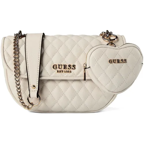 Guess Atabey Schultertasche 22 cm weiß TAS053942 - Stilvolle Schultertasche aus robustem Polyurethan, ideal für den Alltag. Mit Kreditkartenfächern und praktischem Magnetverschluss für schnellen Zugriff auf Ihre Essentials.