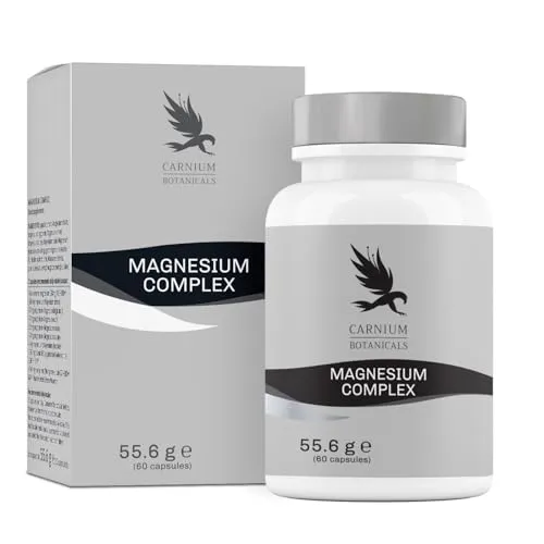 Carnium Botanicals Magnesium Komplex Hochdosiert – Mit Magnesium Bisglycinat, Magnesiumcitrat, Magnesiumtaurat & Vitamin B6 – Für Muskeln, Nerven & Energie – 60 Kapseln