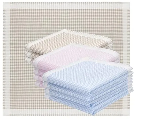 Betz 12 Stück Damen Stoff Taschentücher Set Emma Größe ca. 28x28 cm 100% Baumwolle Dessin 4